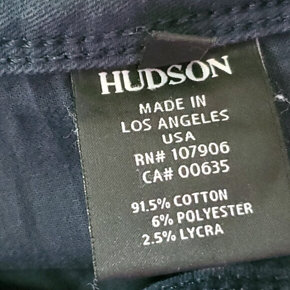 Hudson Collin Midrise Skinny Jean Sz 28 Dark Blue Shade C Flap Pockets - Picture 5 of 6